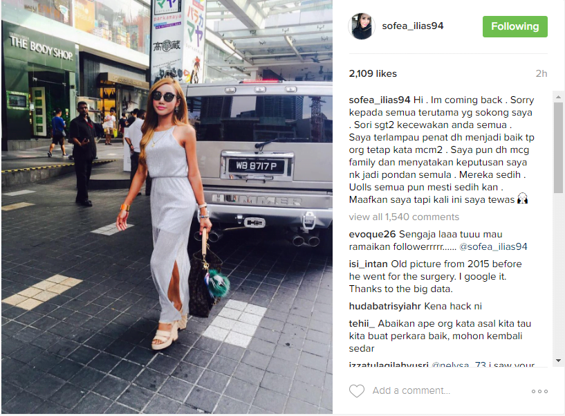Penat Jadi Baik, Akhirnya Safiey Ilias Tekad Jadi Pondan Semula 2 sofea_ilias94 instagram