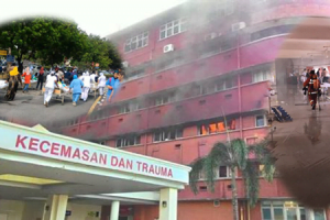 Gambar Kebakaran Hospital Sultanah Aminah Johor Bahru