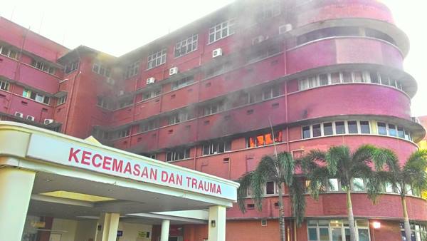 Gambar Kebakaran Hospital Sultanah Aminah Johor Bahru