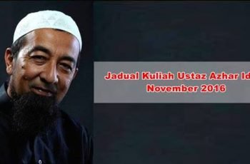 jadual kuliah ustaz azhar idrus november 2016