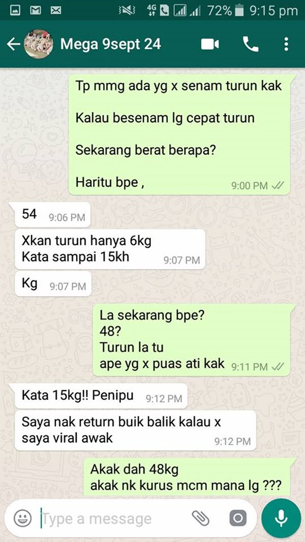 Produk Sampah, Pelanggan Marah Kerana Berat Badan Hanya Turun Sehingga 48kg Sahaja 4 4