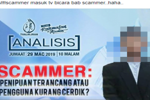 scammer masuk tv bincang