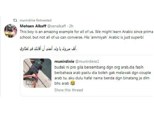 (VIDEO) Kebolehan Adik Dari Langkawi Ini Membuatkan Pelancong Arab Tergamam. Hebat Sungguh! 2 orang arab